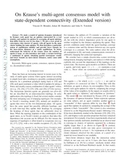 On Krause's multi-agent consensus model with state-dependent
  connectivity (Extended version)