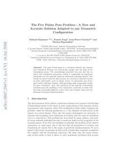 The Five Points Pose Problem : A New and Accurate Solution Adapted to
  any Geometric Configuration