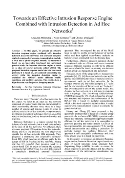 Towards an Effective Intrusion Response Engine Combined with Intrusion
  Detection in Ad Hoc Networks