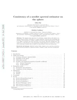 Consistency of a needlet spectral estimator on the sphere