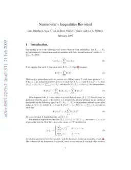 Nemirovski's Inequalities Revisited