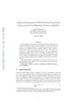 Implementing general belief function framework with a practical
  codification for low complexity