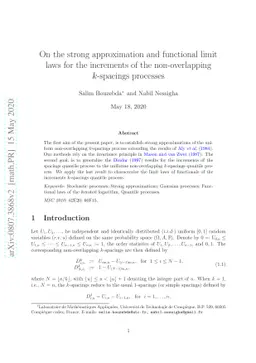 On the strong approximation and functional limit laws for the increments
  of the non-overlapping k-spacings processes