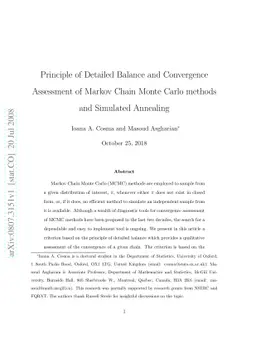 Principle of detailed balance and convergence assessment of Markov Chain
  Monte Carlo methods and simulated annealing