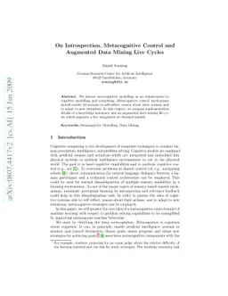 On Introspection, Metacognitive Control and Augmented Data Mining Live
  Cycles