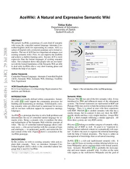 AceWiki: A Natural and Expressive Semantic Wiki