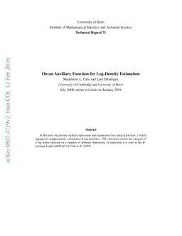 On an Auxiliary Function for Log-Density Estimation