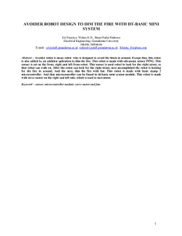 Avoider robot design to dim the fire with dt basic mini system