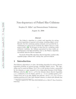 Non-degeneracy of Pollard Rho Collisions