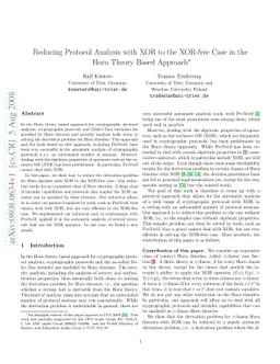 Reducing Protocol Analysis with XOR to the XOR-free Case in the Horn
  Theory Based Approach