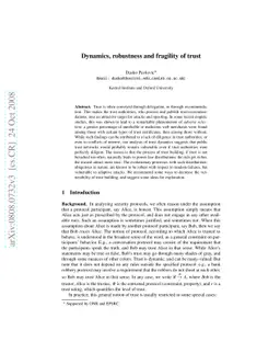 Dynamics, robustness and fragility of trust