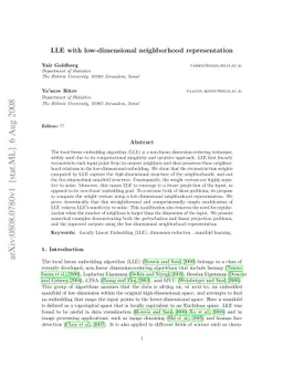LLE with low-dimensional neighborhood representation