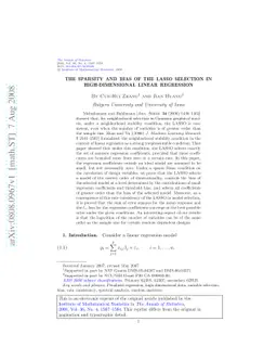 The sparsity and bias of the Lasso selection in high-dimensional linear
  regression