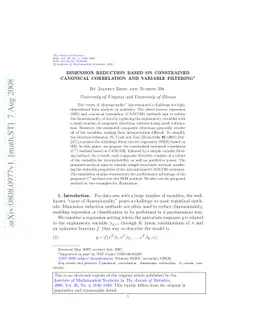 Dimension reduction based on constrained canonical correlation and
  variable filtering