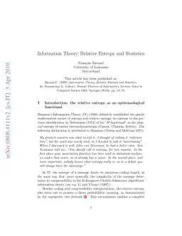 Relative Entropy and Statistics