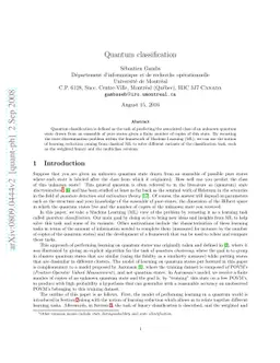 Quantum classification