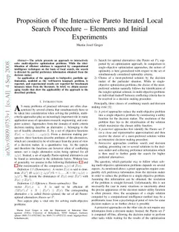 Proposition of the Interactive Pareto Iterated Local Search Procedure -
  Elements and Initial Experiments