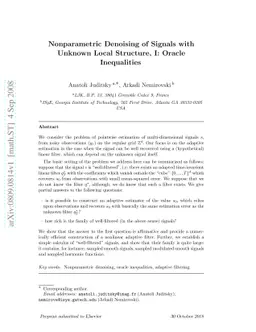 Nonparametric Denoising of Signals with Unknown Local Structure, I:
  Oracle Inequalities