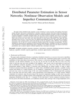 Distributed Parameter Estimation in Sensor Networks: Nonlinear
  Observation Models and Imperfect Communication