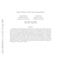 Game Theory with Costly Computation