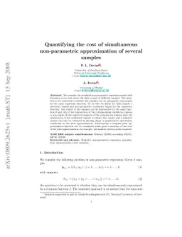 Quantifying the cost of simultaneous non-parametric approximation of
  several samples