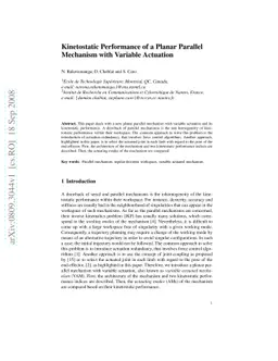 Kinetostatic Performance of a Planar Parallel Mechanism with Variable
  Actuation