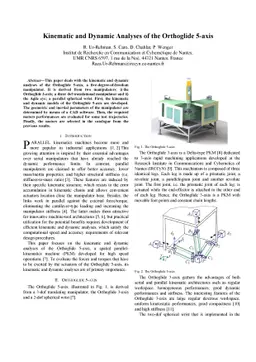 Kinematic and Dynamic Analyses of the Orthoglide 5-axis