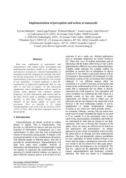 Implementation of perception and action at nanoscale
