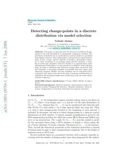 Detecting change-points in a discrete distribution via model selection