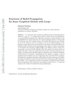 Exactness of Belief Propagation for Some Graphical Models with Loops