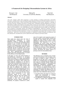A Framework for Designing Teleconsultation Systems in Africa