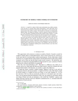 Symmetry of models versus models of symmetry