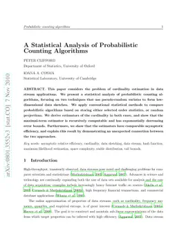 A statistical analysis of probabilistic counting algorithms