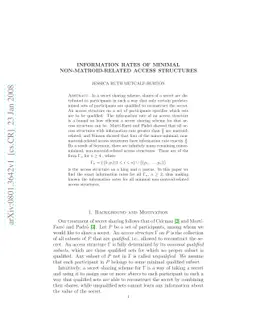 Information Rates of Minimal Non-Matroid-Related Access Structures