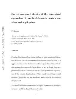 On the condensed density of the generalized eigenvalues of pencils of
  Hankel Gaussian random matrices and applications