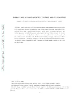 Estimators of Long-Memory: Fourier versus Wavelets