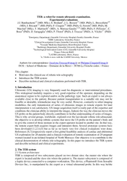 TER: A Robot for Remote Ultrasonic Examination: Experimental Evaluations