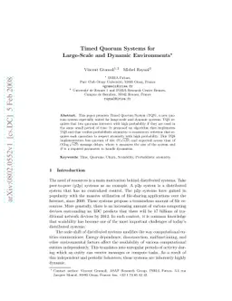 Timed Quorum System for Large-Scale and Dynamic Environments