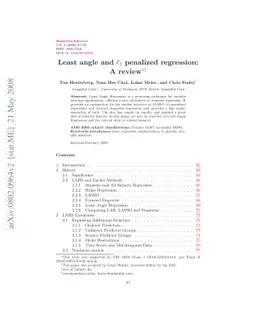 Least angle and $\ell_1$ penalized regression: A review