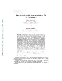 Two simple sufficient conditions for FDR control