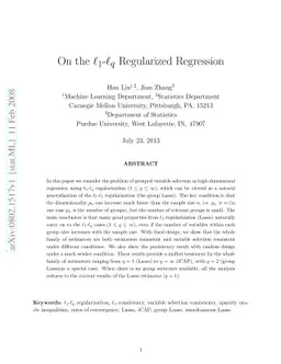 On the $\ell_1-\ell_q$ Regularized Regression