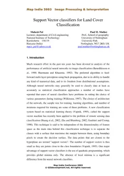 Support Vector classifiers for Land Cover Classification