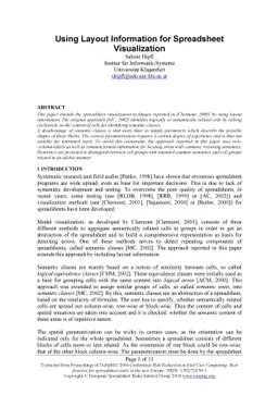 Using Layout Information for Spreadsheet Visualization