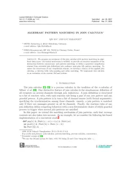 Algebraic Pattern Matching in Join Calculus