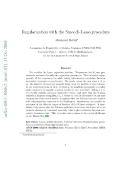 Regularization with the Smooth-Lasso procedure