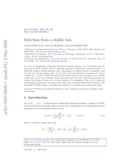 Selection from a stable box