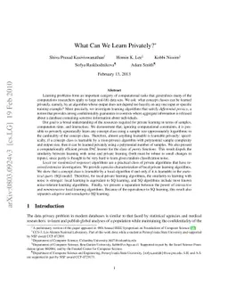 What Can We Learn Privately?