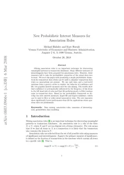New probabilistic interest measures for association rules