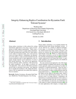 Integrity-Enhancing Replica Coordination for Byzantine Fault Tolerant
  Systems