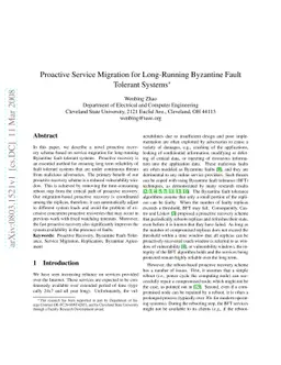 Proactive Service Migration for Long-Running Byzantine Fault Tolerant
  Systems
